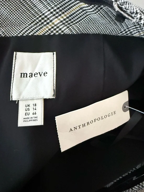 ANTHROPOLOGIE Maeve Strapless Plaid Romper Menswear NEW - Picture 10 of 10